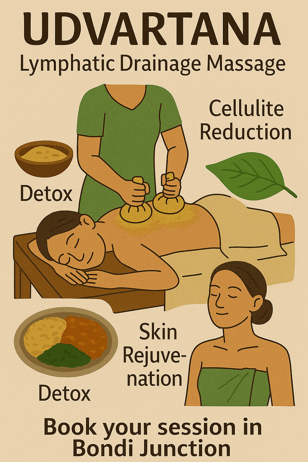 Ayurvedic cellulite massage using herbal paste